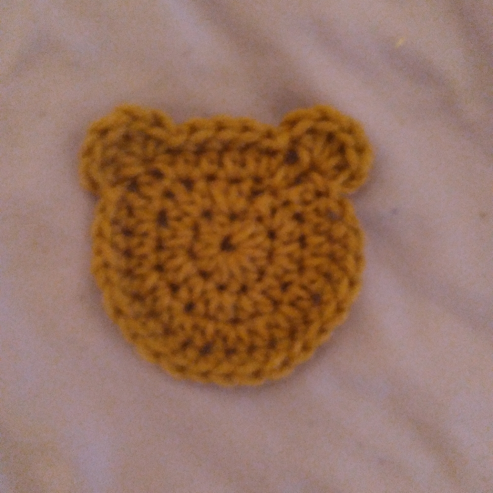 Handmade crochet bear coasters